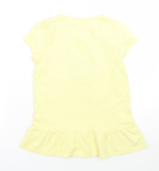 H&M Girls Yellow Basic T-Shirt Size 9 Years