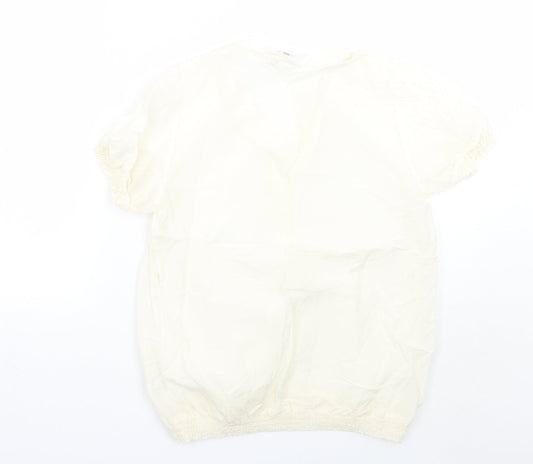 Womens UK Size 10 H&M Ivory Basic Blouse