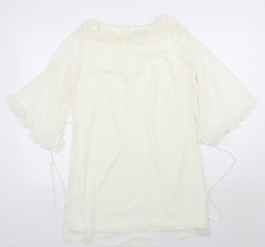 A wear Womens White Basic Blouse Size 10