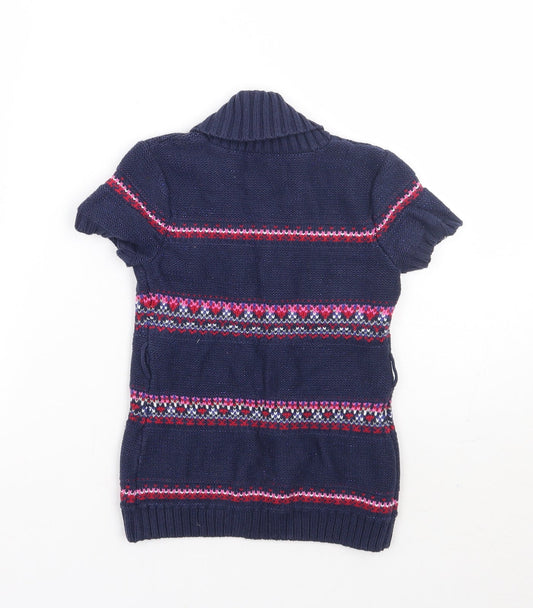 Matalan Girls Purple Fair Isle Cardigan Jumper Size 18-24 Months