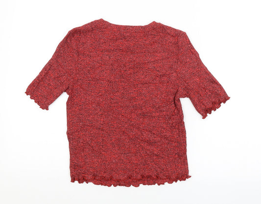 M&S Womens Red Pullover Jumper Size 10