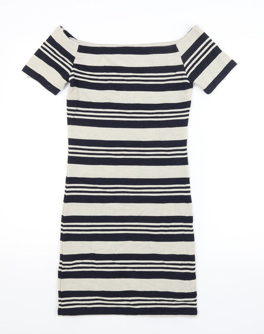 Topshop Womens Multicoloured Striped Pencil Dress Size 8