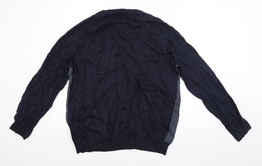 Easy Mens Blue Pullover Jumper Size M