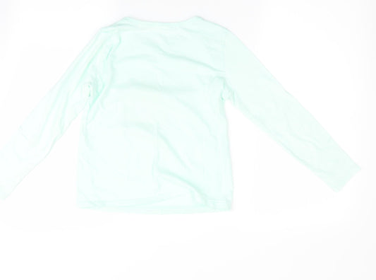 Preworn Girls Green Solid Pyjama Top - Avo Great Day