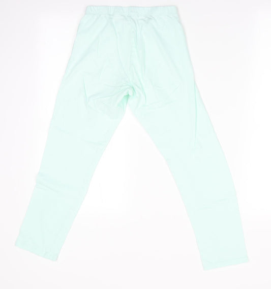 Preworn Girls Green Solid Pyjama Pants