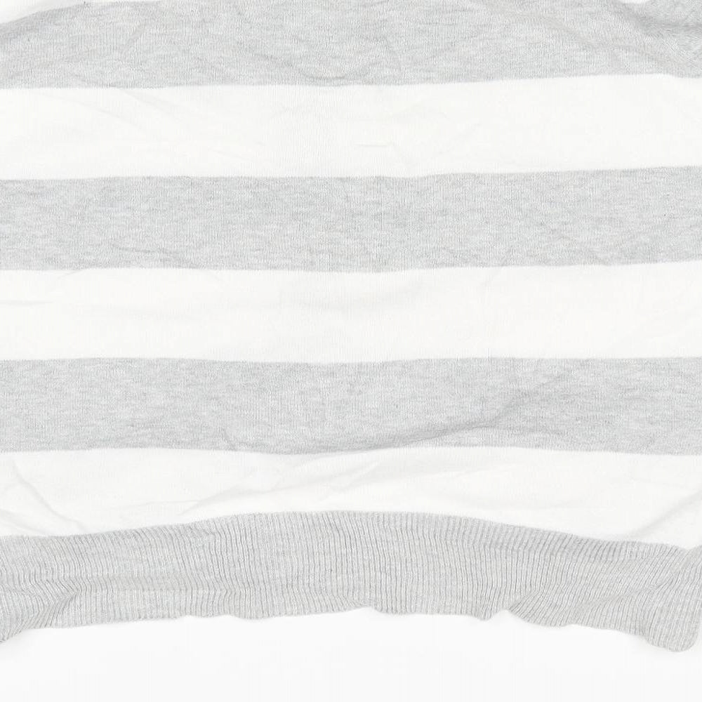Atmosphere Womens White Striped Cardigan Jumper Size 14