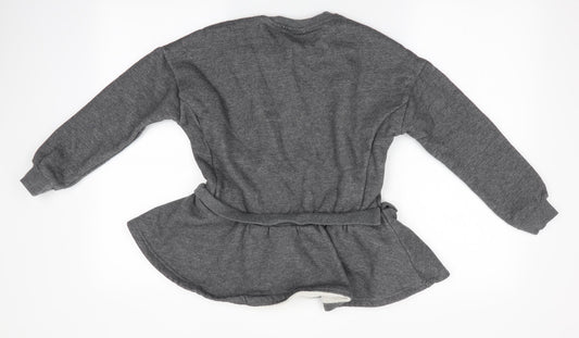 After a long time you will Girls Grey Pullover Sweatshirt Size 11-12 Years - Bateau 1