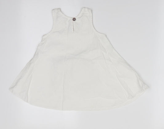 Preworn Girls White Animal Print A-Line