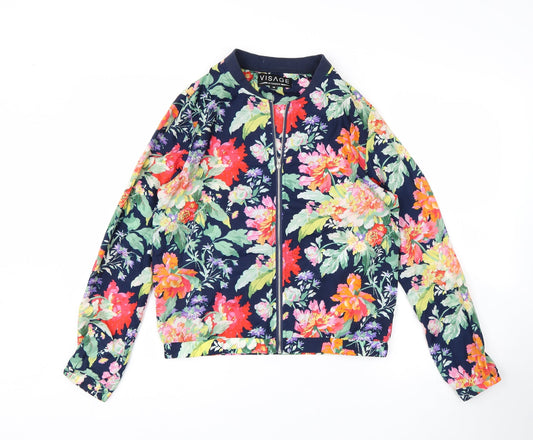 Visage Womens Multicoloured Floral Windbreaker Jacket Size 10