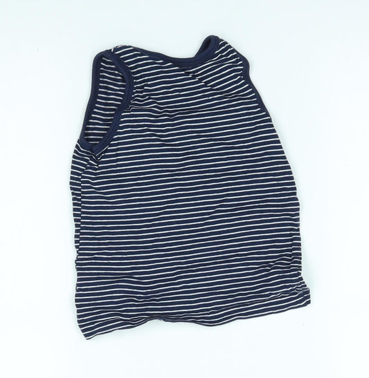 George Boys Blue Striped Basic Tank Size 2-3 Years