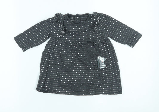 George Girls Grey Polka Dot A-Line Size 3-6 Months
