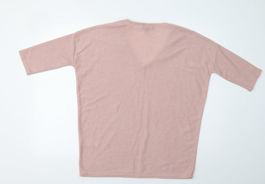Womens UK Size S New Look Pink Basic Blouse