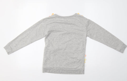 BlueZoo Girls Grey Pullover Sweatshirt Size 9-10 Years - Sequinned