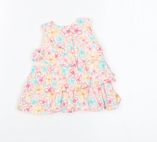 Mothercare Girls Multicoloured Floral Basic T-Shirt Size 3-6 Months