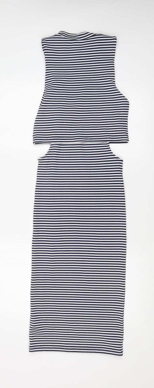 Topshop Womens Multicoloured Striped Bodycon Size 8