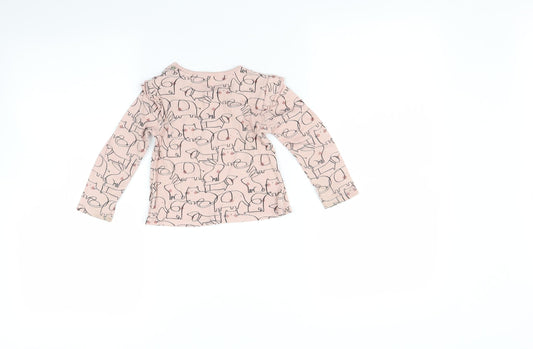TU Baby Pink Animal Print Basic T-Shirt Size 12-18 Months