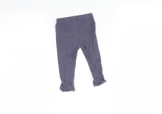Nutmeg Baby Purple Floral Leggings Size 9-12 Months