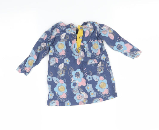 Marks and Spencer Baby Blue Floral Basic T-Shirt Size 9-12 Months