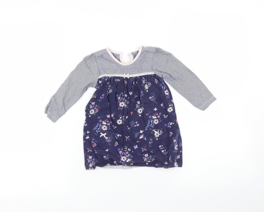 George Baby Blue Floral Fit & Flare Size 9-12 Months
