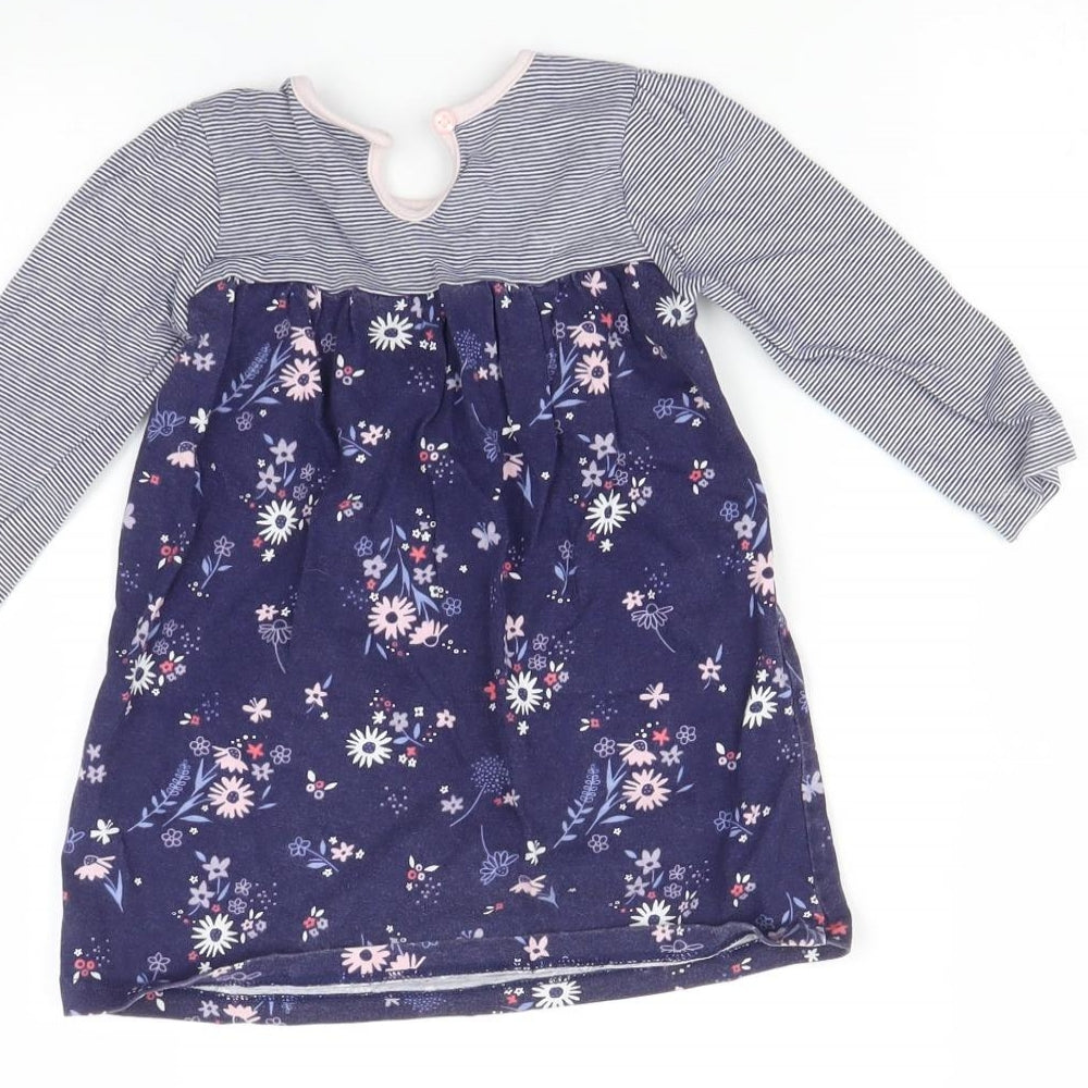 Brand and care label for George Baby Blue Floral Fit & Flare, size 9-12, Months