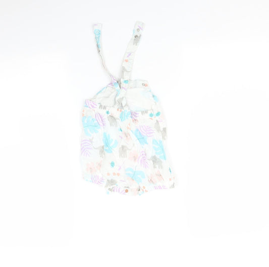 Marks and Spencer Baby Multicoloured Romper One-Piece Size 0-3 Months - Leaf print