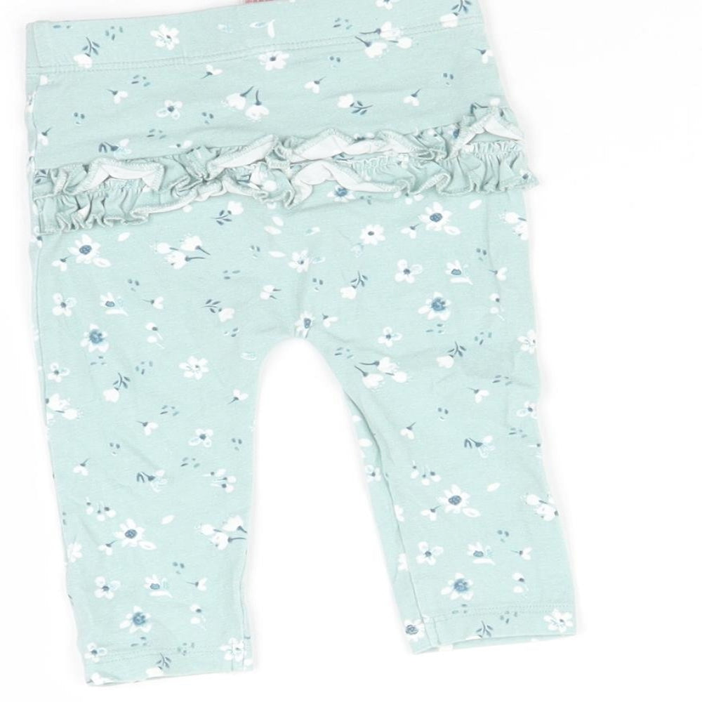 Brand and care label for George Baby Blue Flecked Leggings, size 3-6, Months