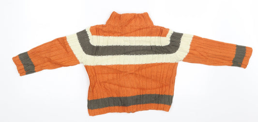 Nkd Boys Brown Striped Full Zip Jumper