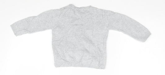 mamas & papas Baby Grey Pullover Jumper Size 18-24 Months - Bear