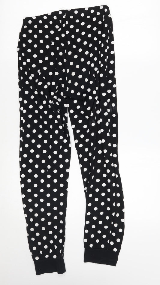 George Womens Black Polka Dot Sweatpants Trousers Size 8 L26 in