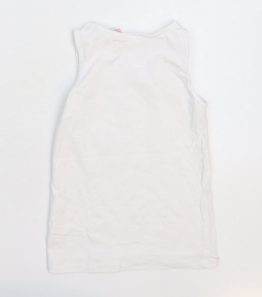 H&M Girls White Basic Tank Size 7-8 Years