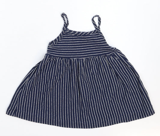 NEXT Girls Blue Striped Fit & Flare Size 12-18 Months