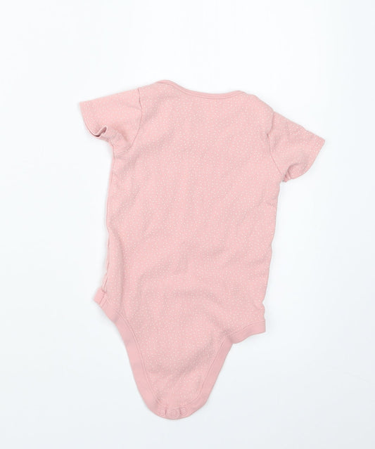 TU Girls Pink Polka Dot Babygrow One-Piece Size 9-12 Months