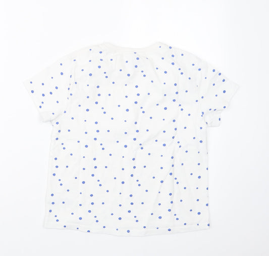 NEXT Girls Blue Polka Dot Basic T-Shirt Size 10 Years