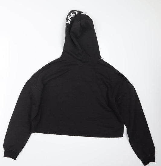 New Look Girls Black Pullover Hoodie Size 14-15 Years