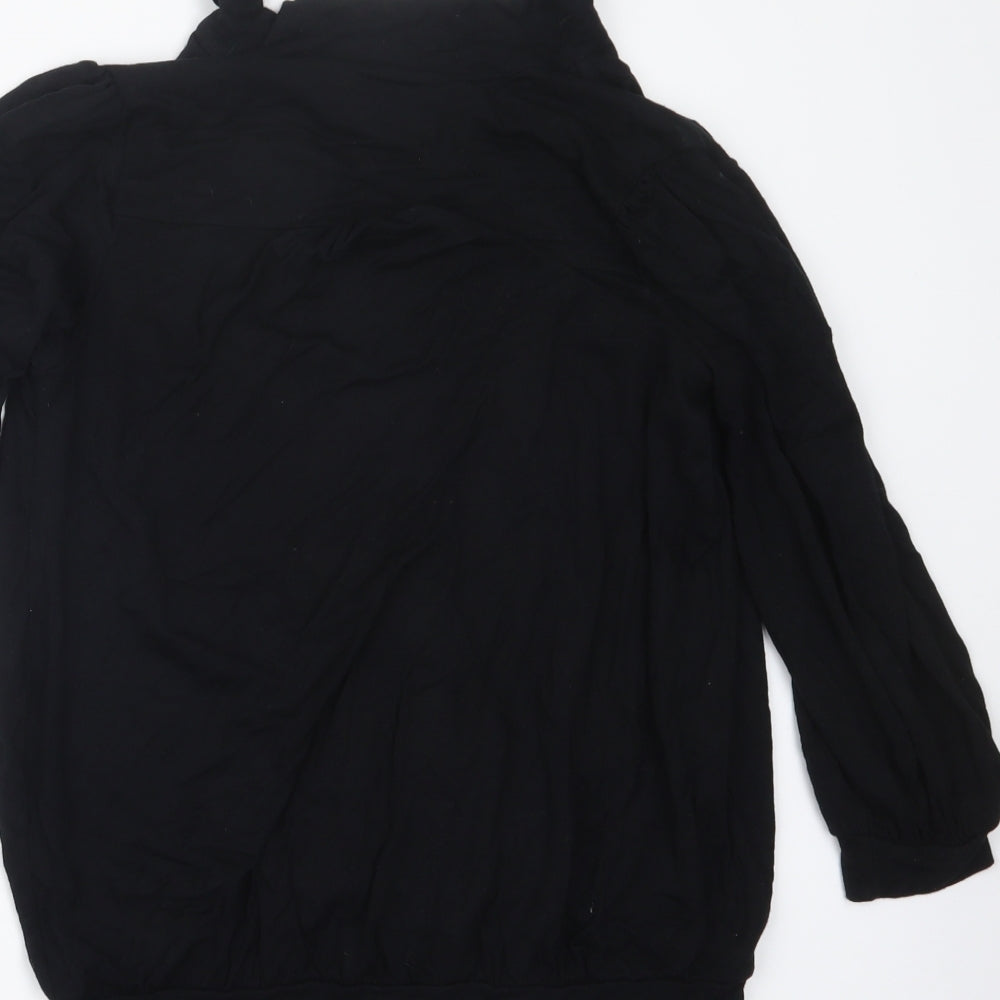 Womens UK Size 10 Warehouse Black Basic Blouse
