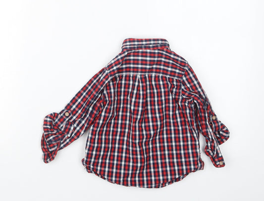 Mothercare Boys Blue Check Basic Button-Up Size 12-18 Months