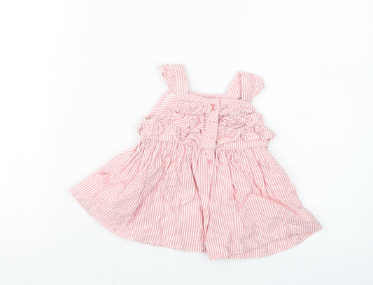 Matalan Girls Pink Striped Basic T-Shirt Size 3-6 Months
