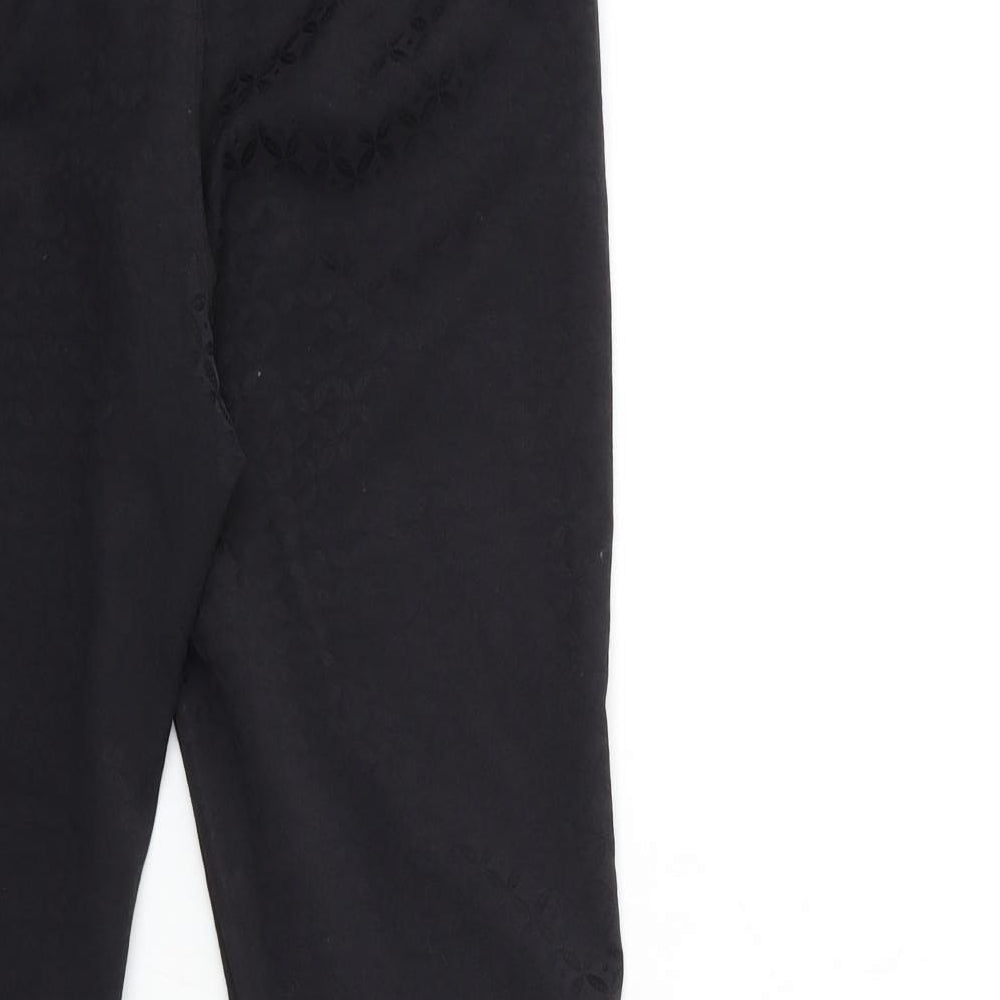 Womens UK Size 10 Papaya Regular Fit Black Trousers