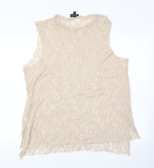 Womens UK Size 16 Topshop Beige Basic Tank