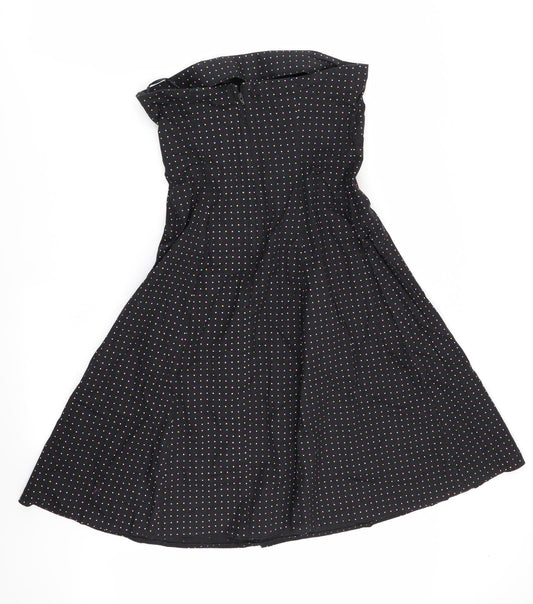 New Look Womens Black Polka Dot Fit & Flare Size 12