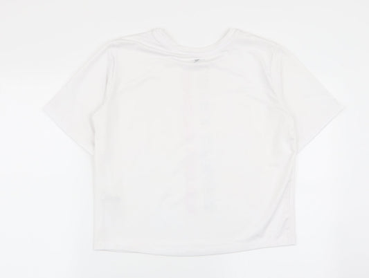 workout Womens White Basic T-Shirt Size 6