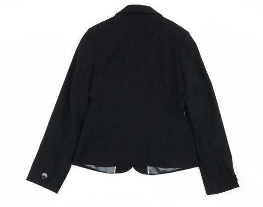 Papaya Womens Black Striped  Jacket Blazer Size 10