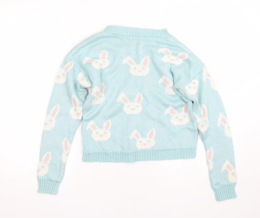 Womens UK Size S Peacocks Blue Pullover Jumper