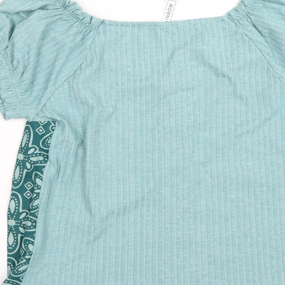 Womens UK Size M Rainbow Blue Basic T-Shirt