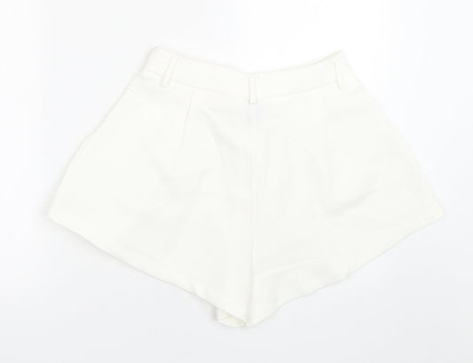 SheIn Womens White Paperbag Shorts Size S