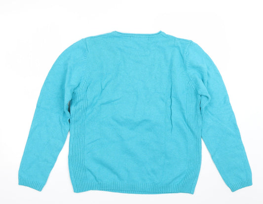 isle essentials Womens Blue Pullover Jumper Size M