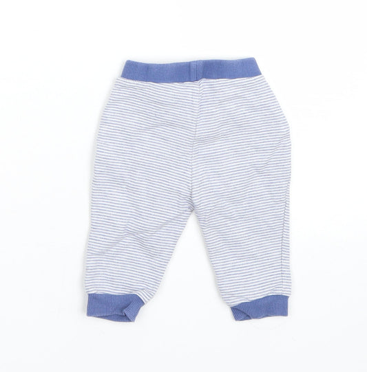 Matalan Boys Blue Striped Sweatpants Trousers Size 3-6 Months