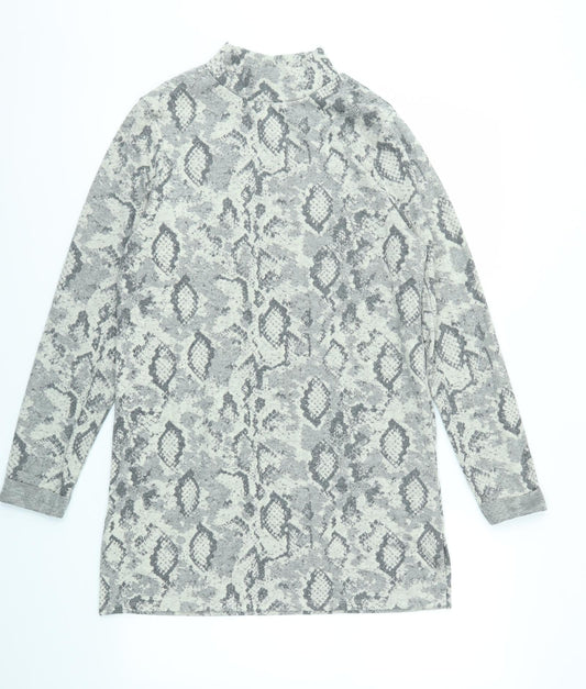 F&F Womens Grey Animal Print Fit & Flare Size 8
