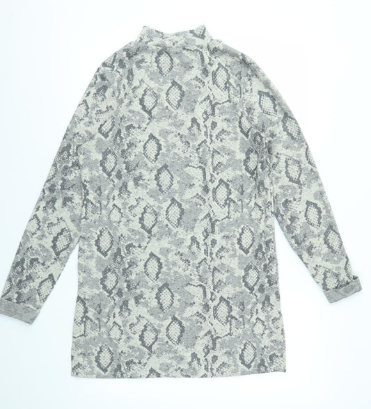 F&F Womens Grey Animal Print Fit & Flare Size 8