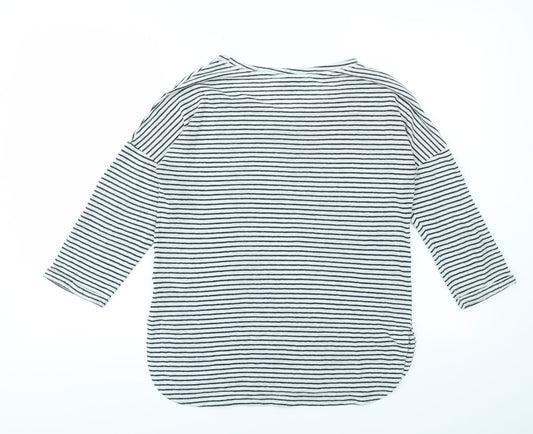 F&F Womens Grey Striped Basic T-Shirt Size 8